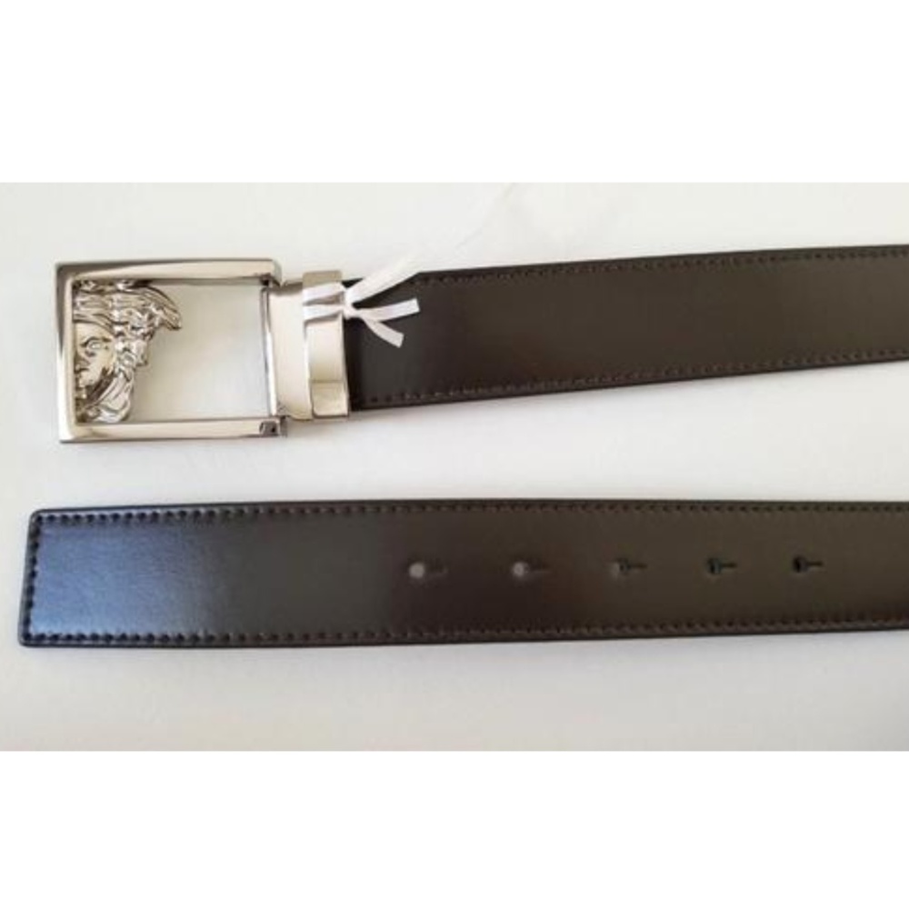 NEW Versace Collection Logo Leather belt Brown - Picture 5 of 8